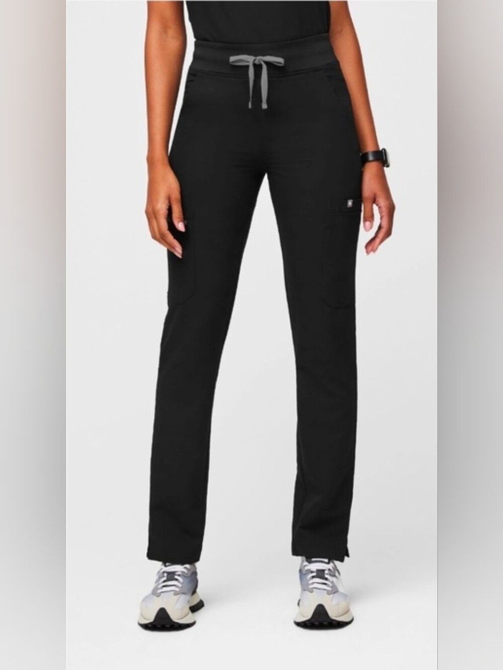 FIGS- Yola High-Rise Slim Scrub Pant Black Size Medium